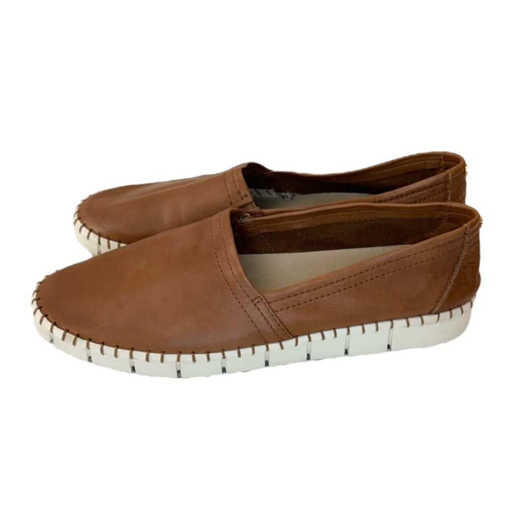 Aldo Leather Camel Espadrille Flats Shoes